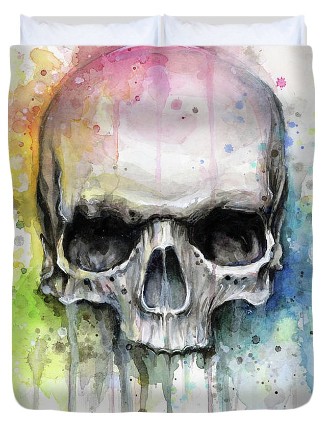 Skull Watercolor Painting 3D Customized Duvet Cover Bedding Sets