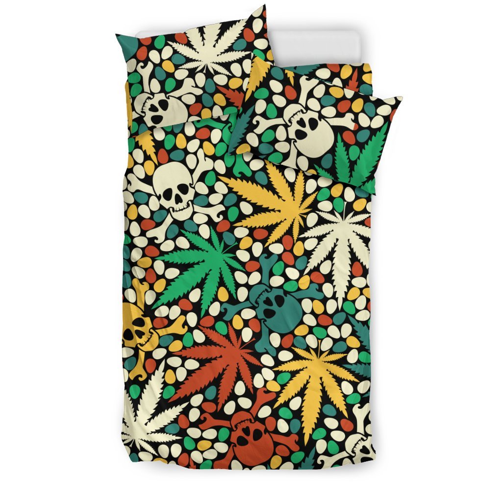 Skull Weed Colorful 3D Customized Duvet Cover Bedding Sets