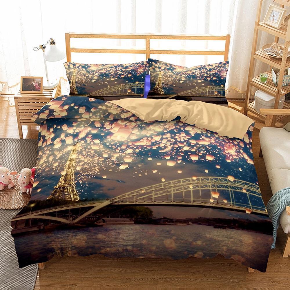 Sky Lanterns In Paris 3D Customized Duvet Cover Bedding Sets