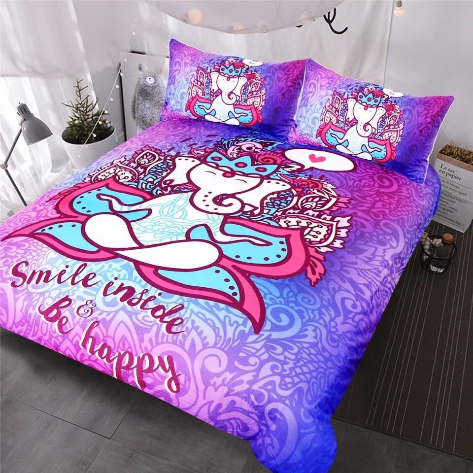 Smile Inside & Be Happy 3D Customized Duvet Cover Bedding Sets