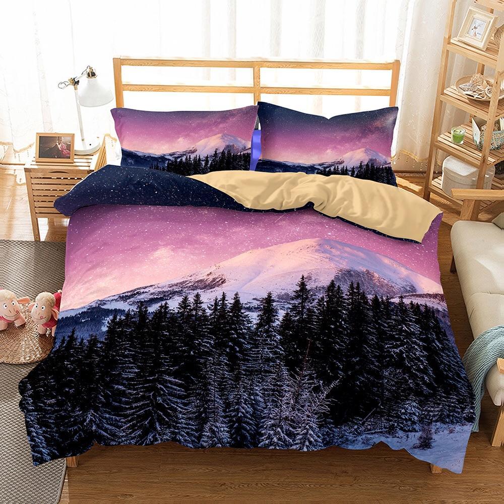 Snow Covered Mountain 3D Customized Duvet Cover Bedding Sets