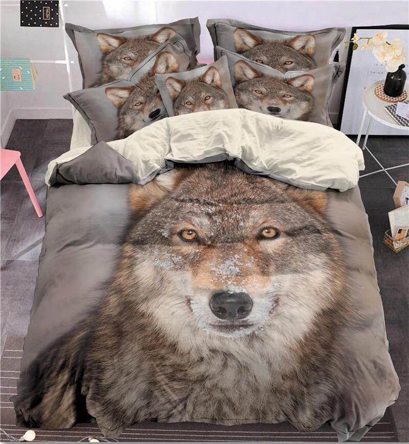 Snow Dust On Wolf 3D Customized Duvet Cover Bedding Sets