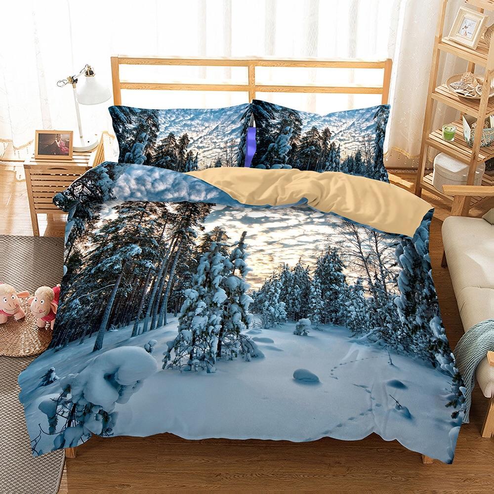 Snowy Forest 3D Customized Duvet Cover Bedding Sets