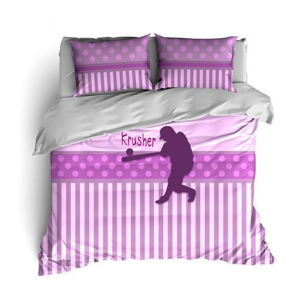 Softball Batter Bedding, Duvet or Comforter Sets, Softball Design