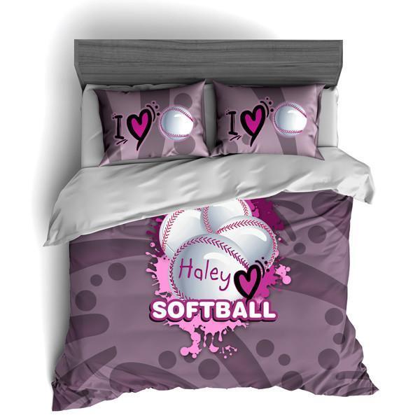 Softball Bedding, Duvet or Comforter Sets, Softball Design