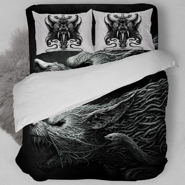 Son Of Loki Fenrir Wolf Viking 3D Customized Duvet Cover Bedding Sets