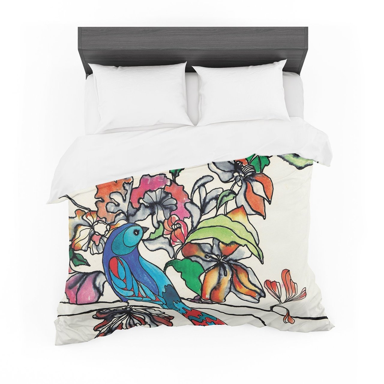 Sonal Nathwani ‘Magic Garden’ Rainbow Bird Featherweight3D Customized Duvet Cover Bedding Sets