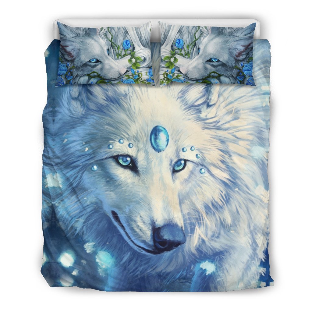 Spirit Wolf Blue 3D Customized Duvet Cover Bedding Sets
