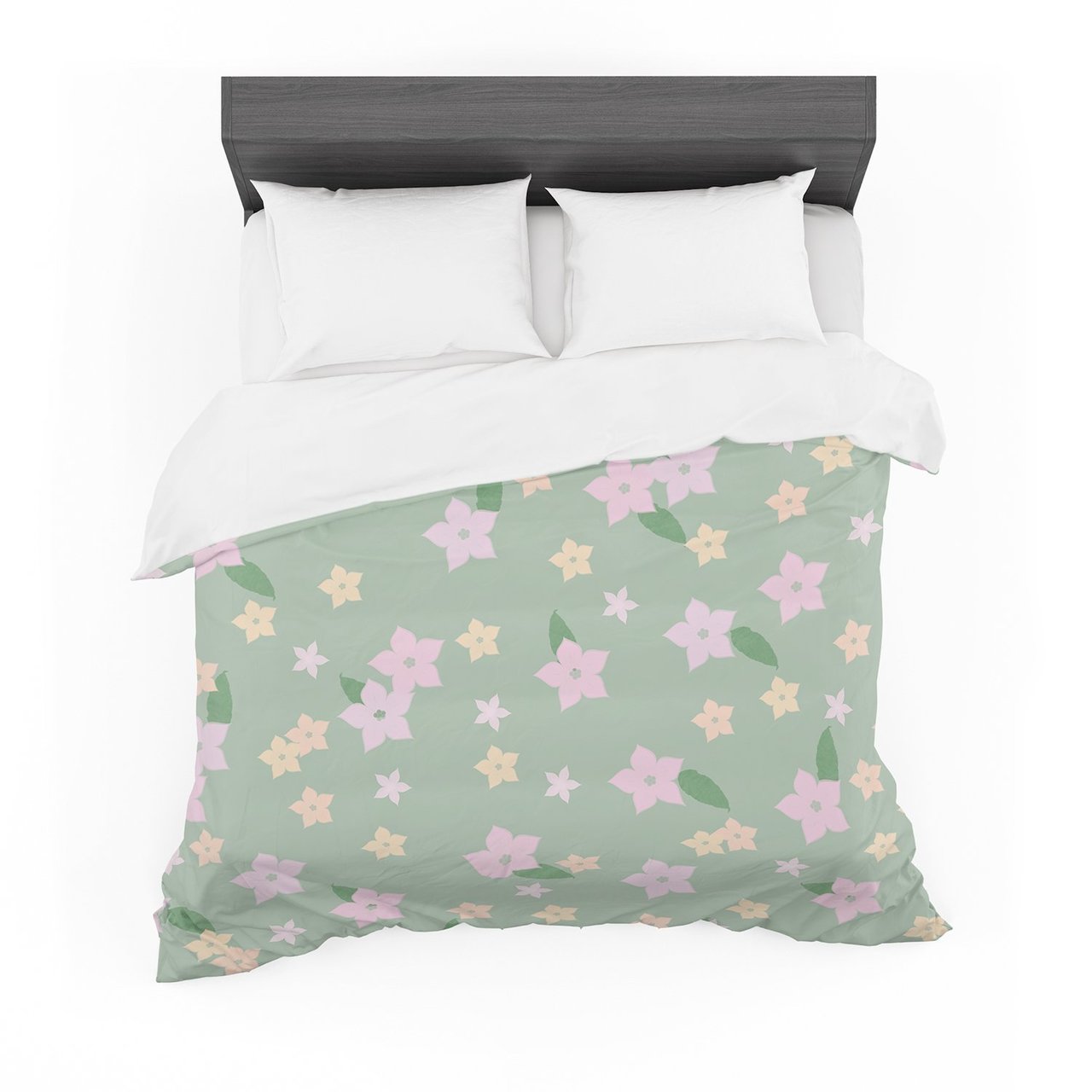 Spring Floral Green Pink Featherweight3D Customized Duvet Cover Bedding Sets