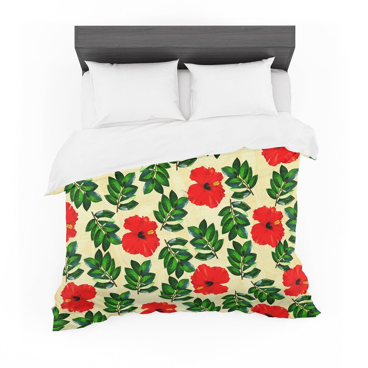 Sreetama Ray ‘No More Peonies’ Red Green Featherweight3D Customized Duvet Cover Bedding Sets