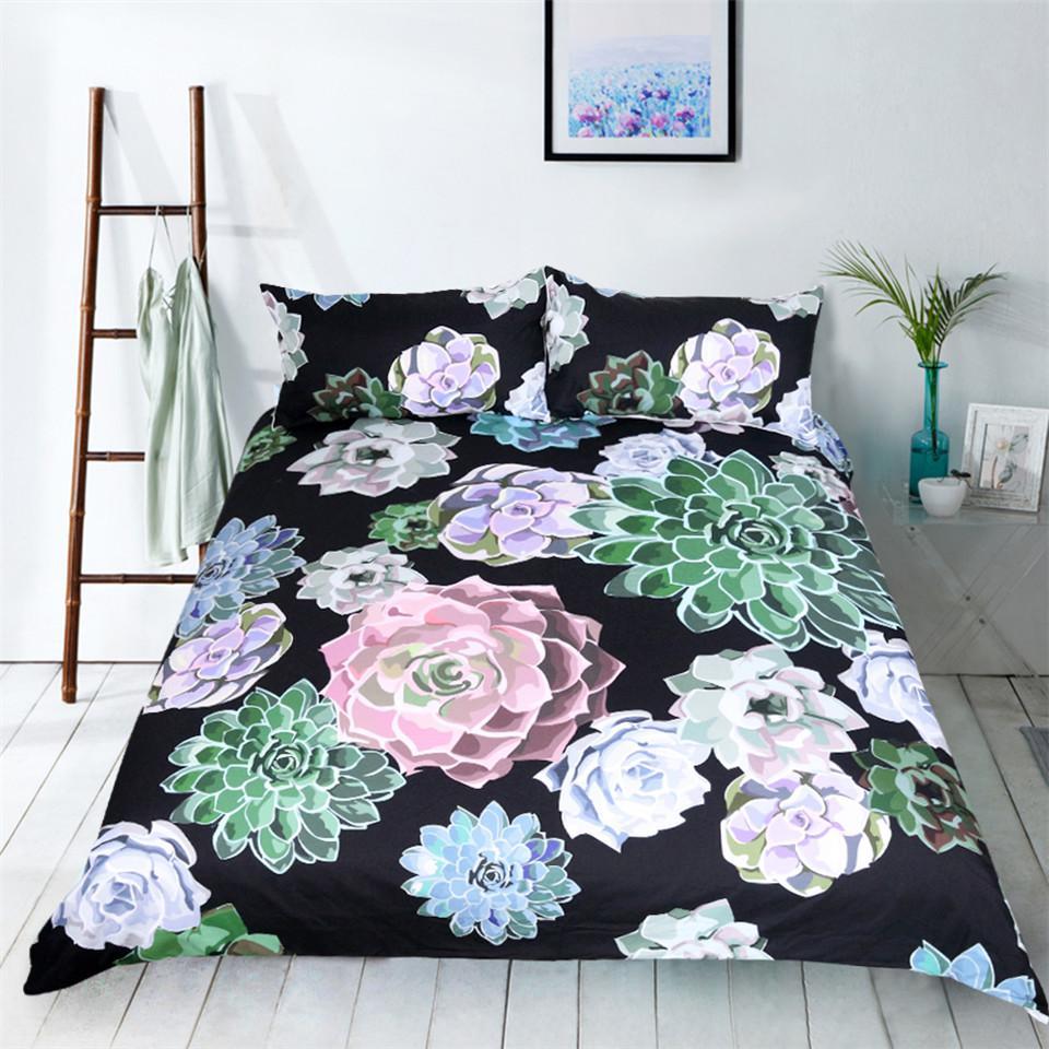 Succulent 3D Customized Duvet Cover Bedding Sets