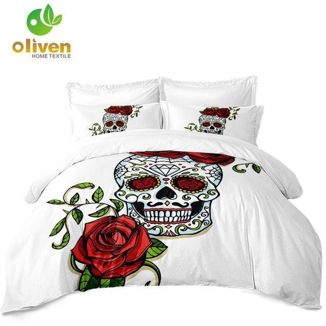 Sugar Skull Duvet Cover With Pillowcase