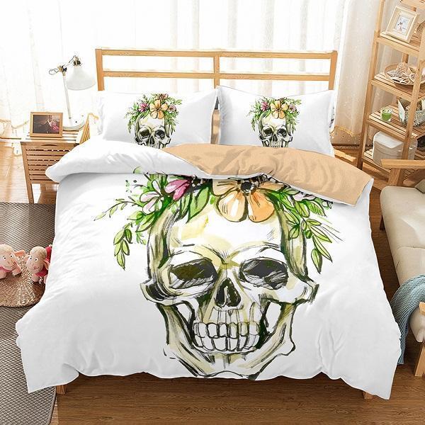 Sugar Skull Queen Monster Floral Bedding Set