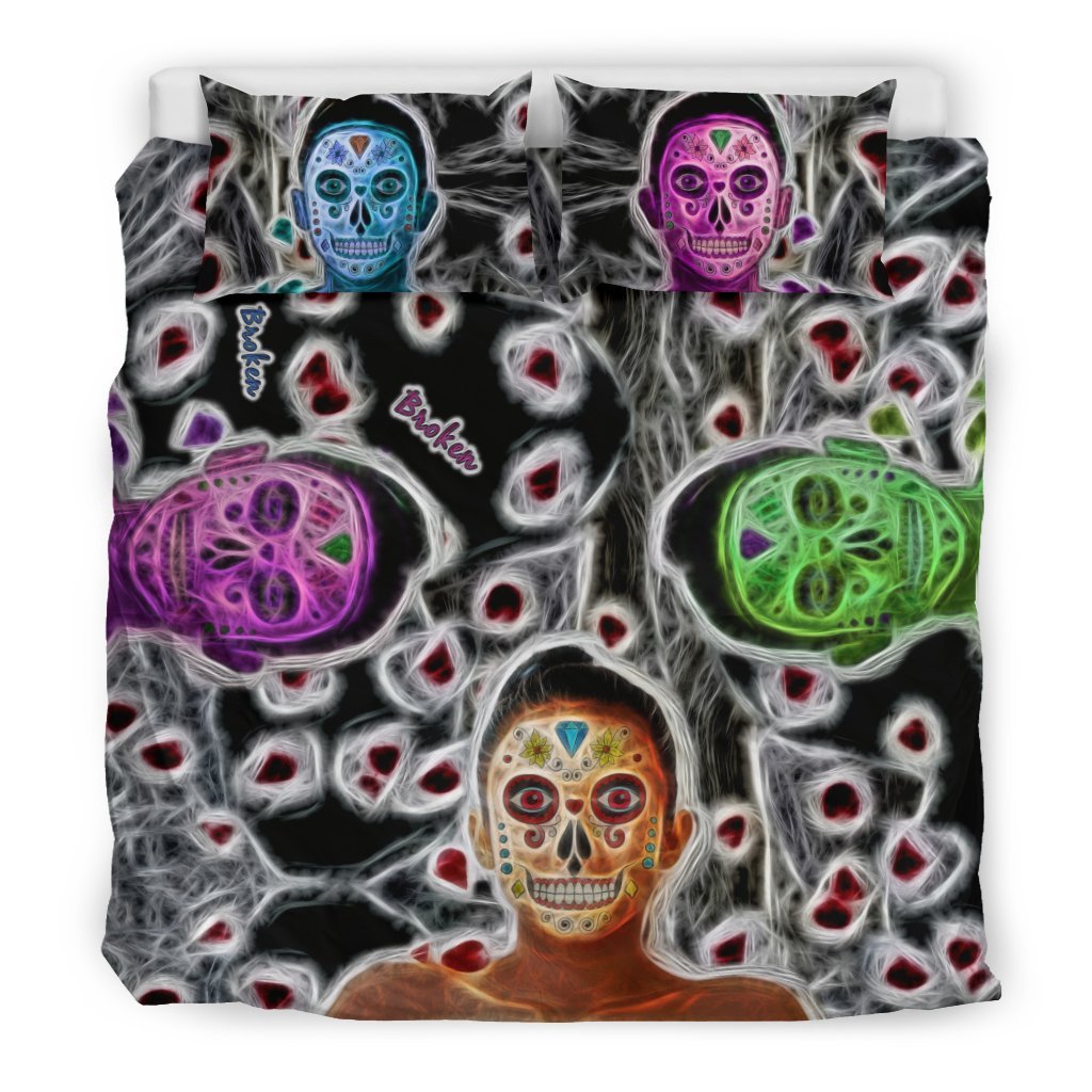 Sugarkulls Broken3D Customized Duvet Cover Bedding Sets