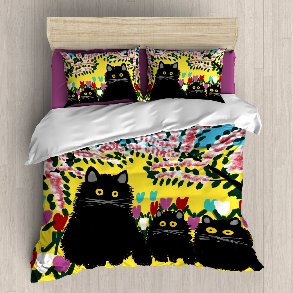 Summer Cat 3D Customized Duvet Cover Bedding Sets