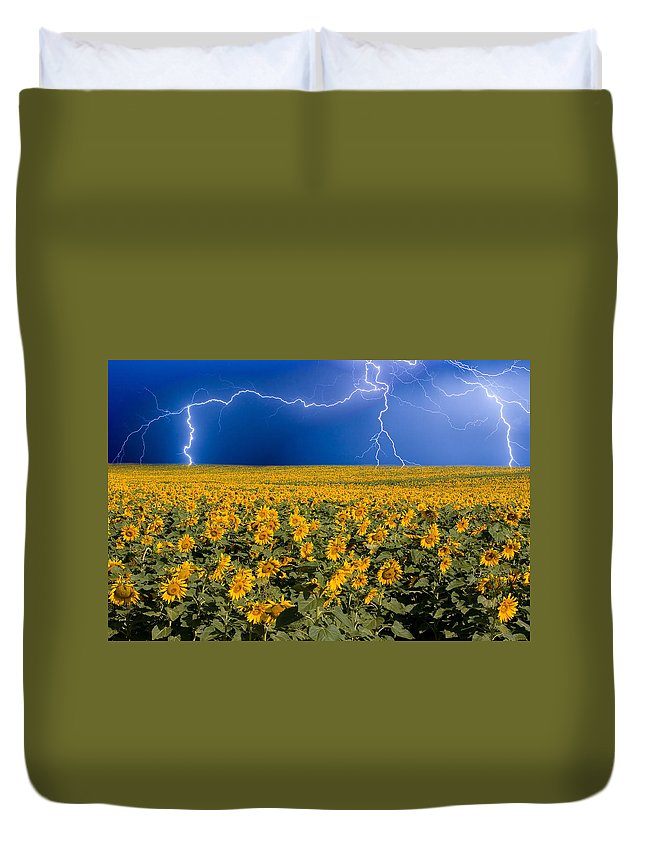 Sunflower Lightning Field 3D Customized Duvet Cover Bedding Sets