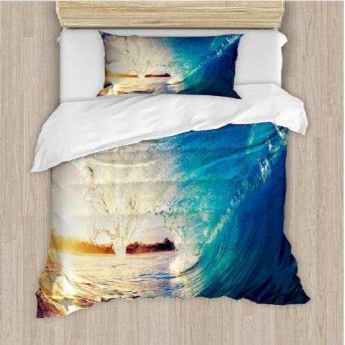 Sunrise on Waves Surfer Duvet Cover Set