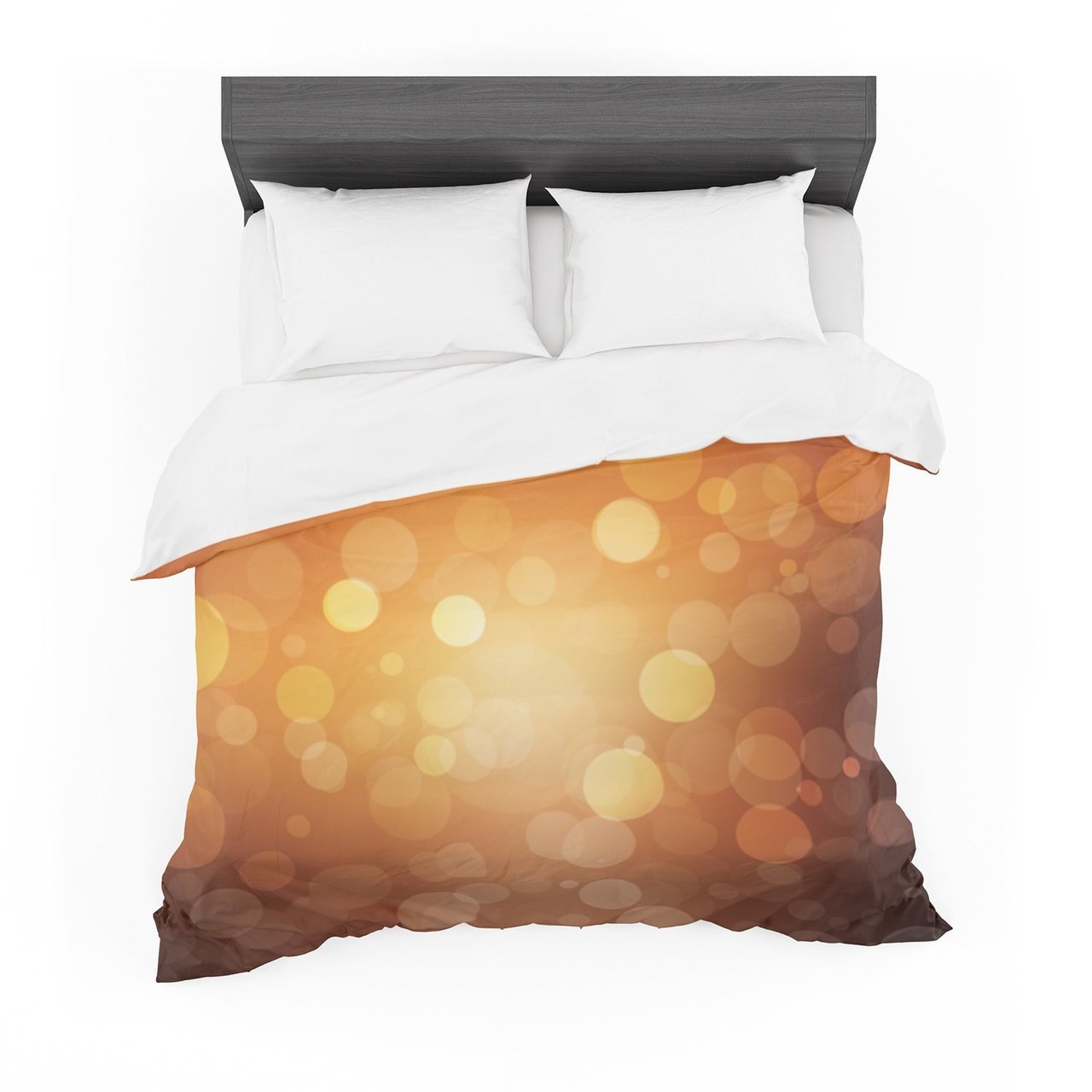 Sunrise Orange Bokeh Cotton3D Customized Duvet Cover Bedding Sets