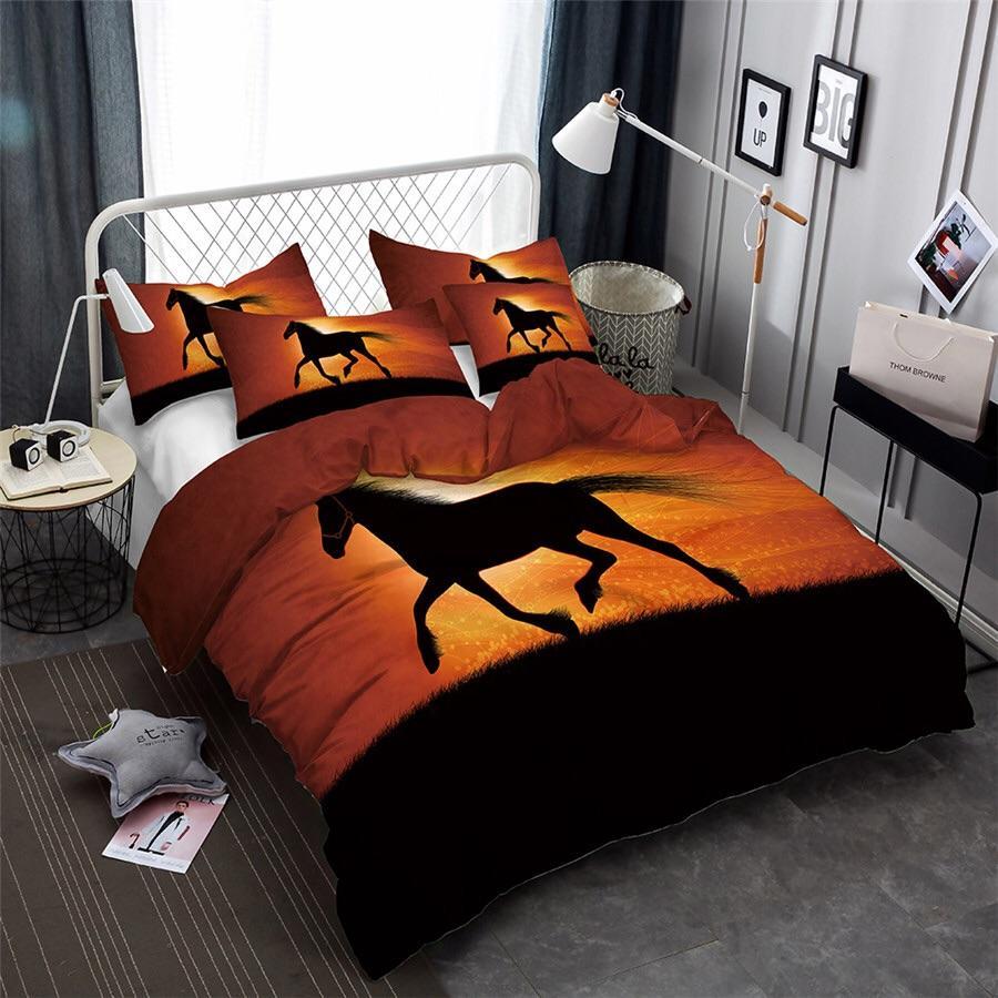 Sunset Horse 3D Customized Duvet Cover Bedding Sets