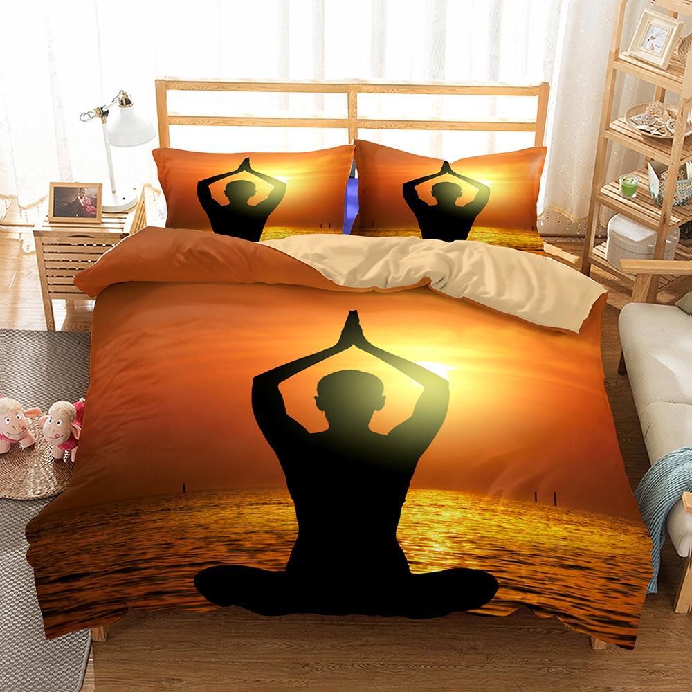 Sunset Meditation 3D Customized Duvet Cover Bedding Sets