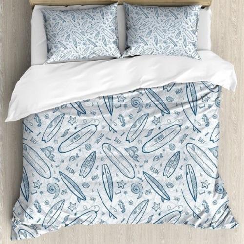 Surfboard Doodle Duvet Cover Set