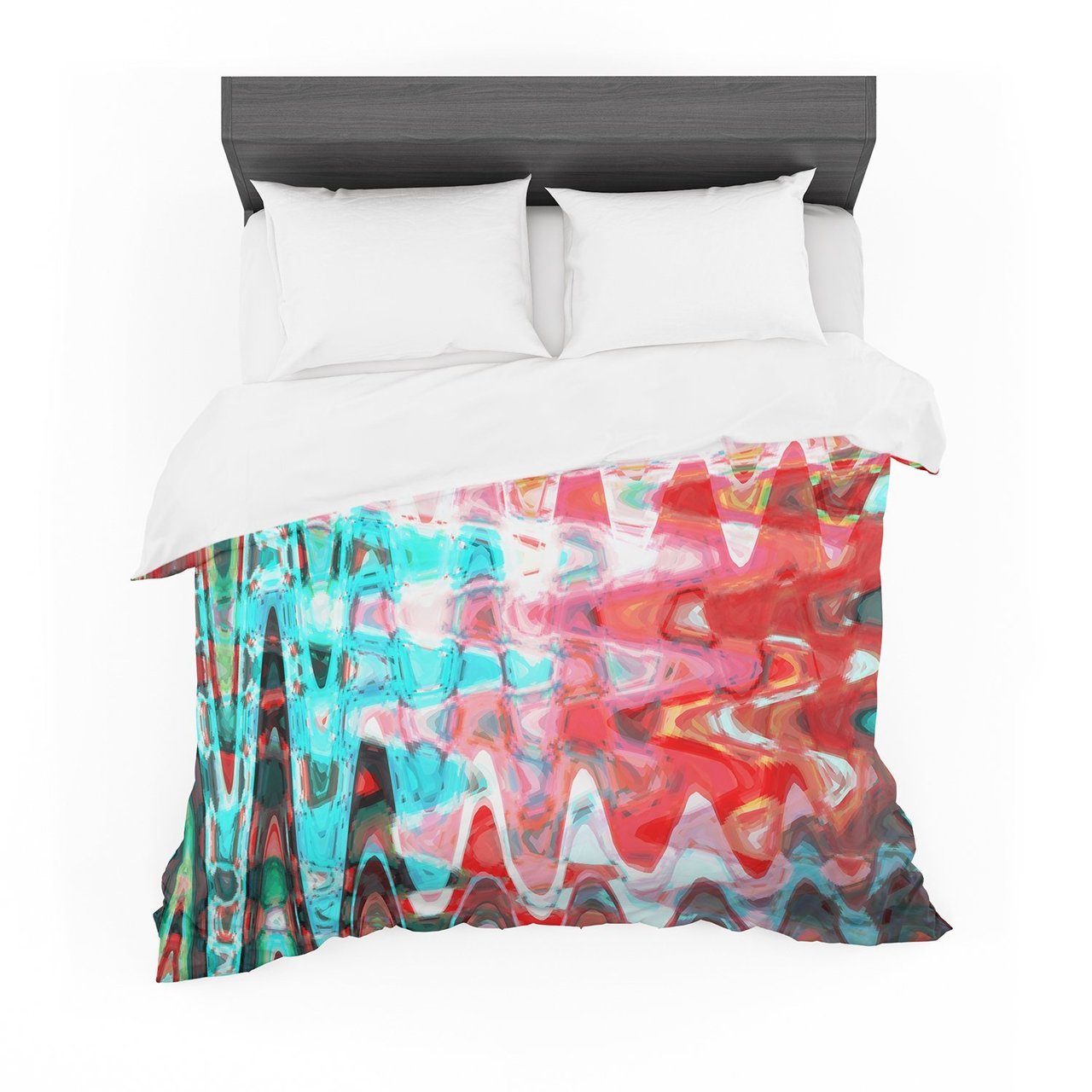 Suzanne Carter ‘Aqua Wave’ Multicolor Abstract Featherweight3D Customized Duvet Cover Bedding Sets