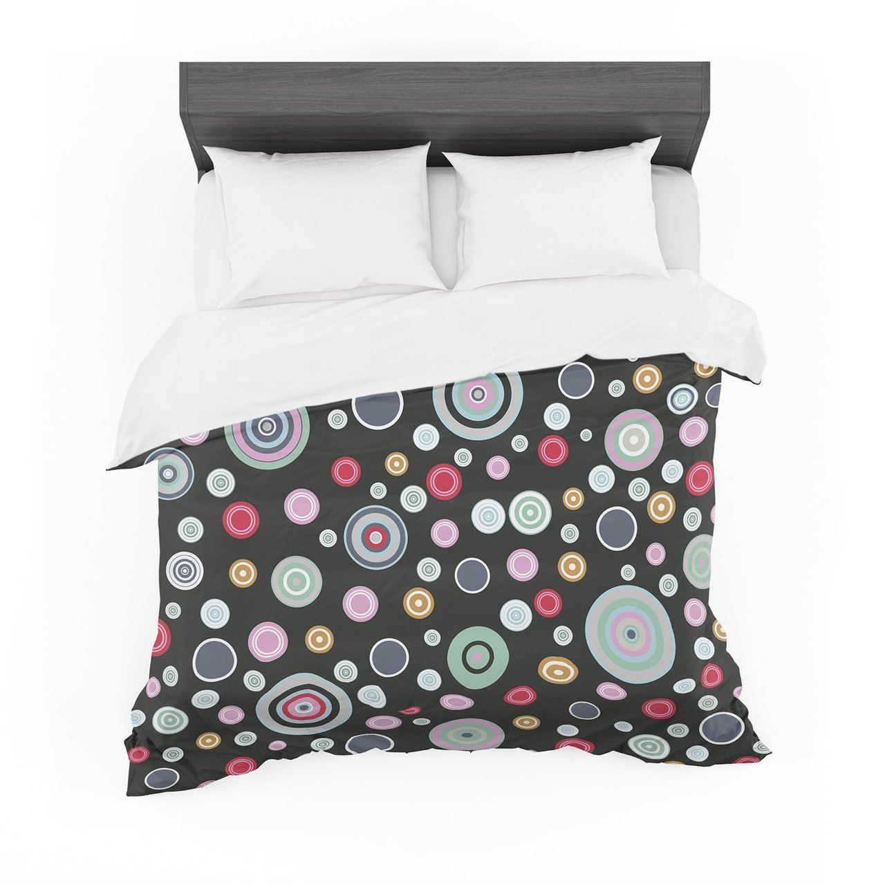 Suzanne Carter ‘Circle Circle II’ Black Multicolor Featherweight3D Customized Duvet Cover Bedding Sets