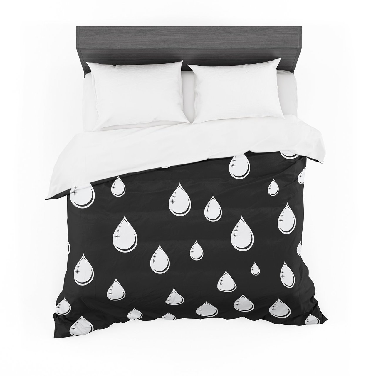 Suzanne Carter ‘Raindrops’ Black White Featherweight3D Customized Duvet Cover Bedding Sets