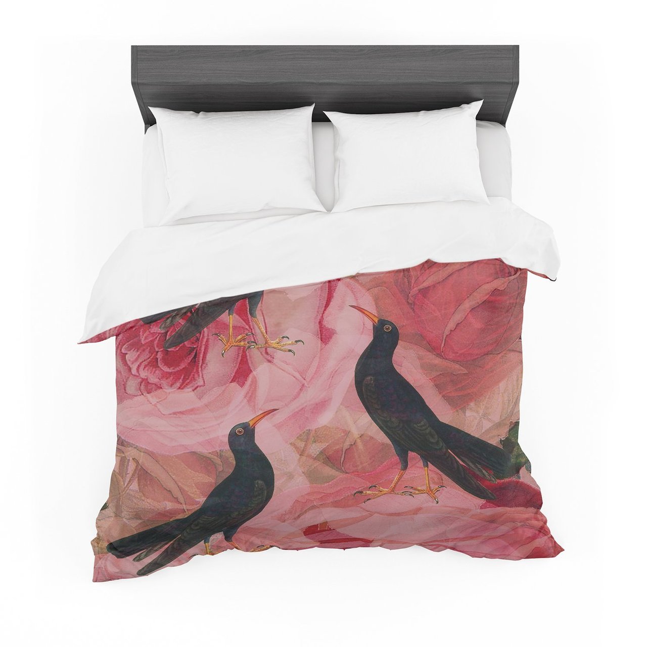 Suzanne Carter ‘Song Bird Cush’ Red Black Featherweight3D Customized Duvet Cover Bedding Sets