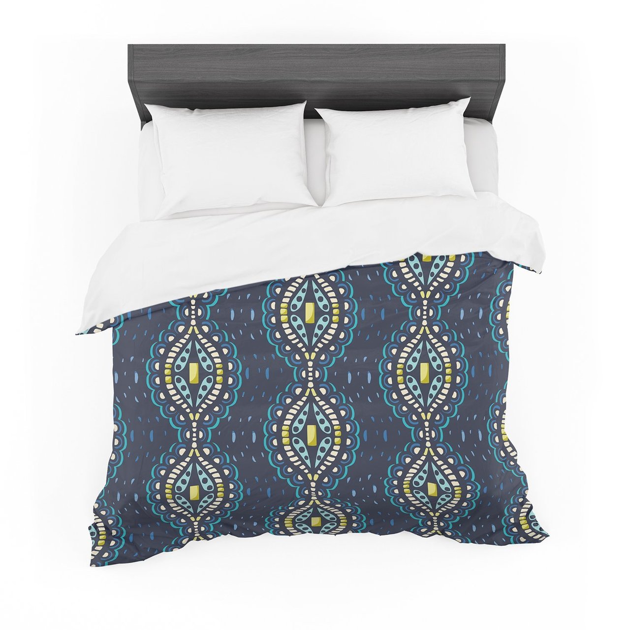 Suzie Tremel ‘Ogee Lace’ Navy Blue Featherweight3D Customized Duvet Cover Bedding Sets