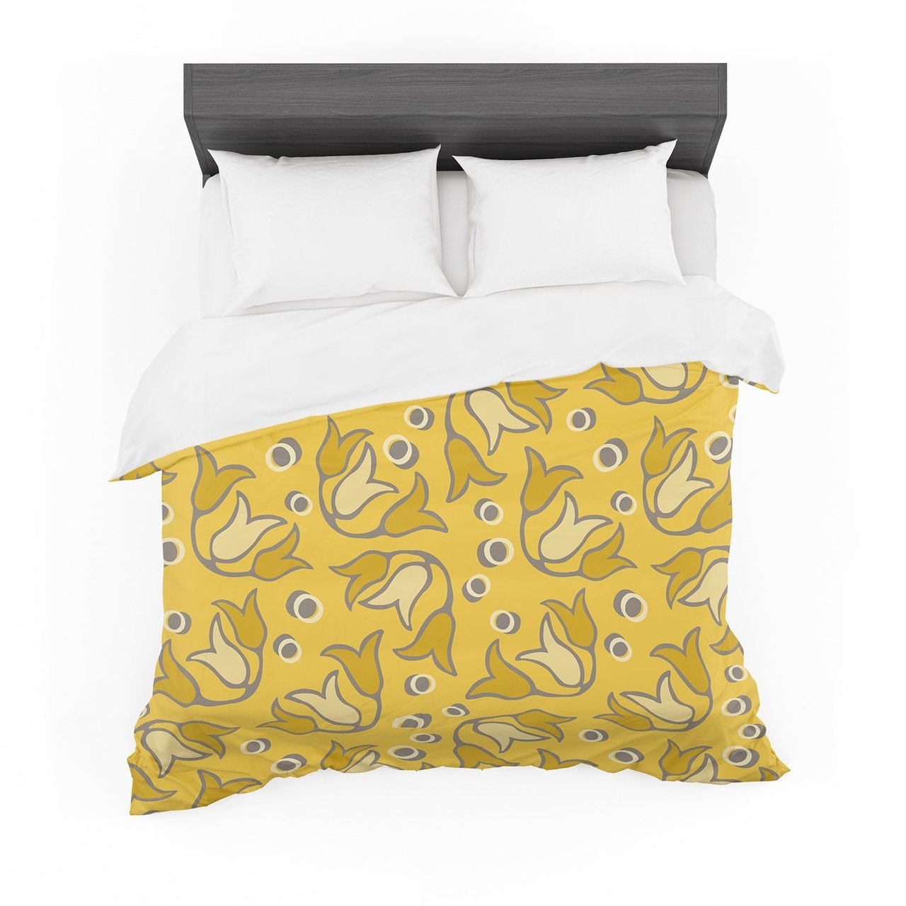 Suzie Tremel ‘Tulip Toss’ Yellow Petals Featherweight3D Customized Duvet Cover Bedding Sets