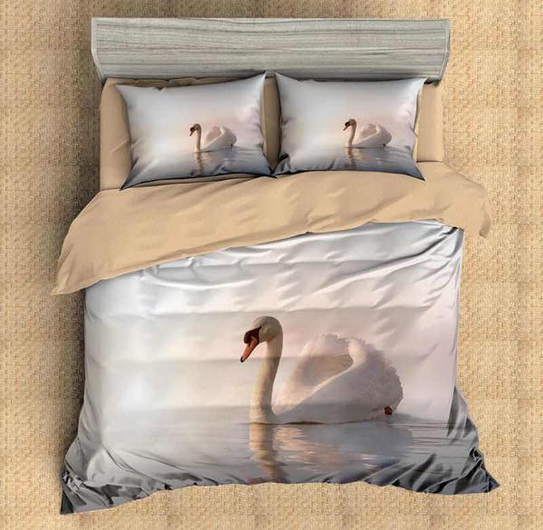 Swan 2 3D Customized Duvet Cover Bedding Sets