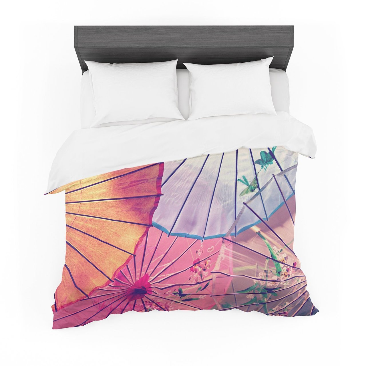Sylvia Cook ‘Colorful Umbrellas’ Multicolor Featherweight3D Customized Duvet Cover Bedding Sets