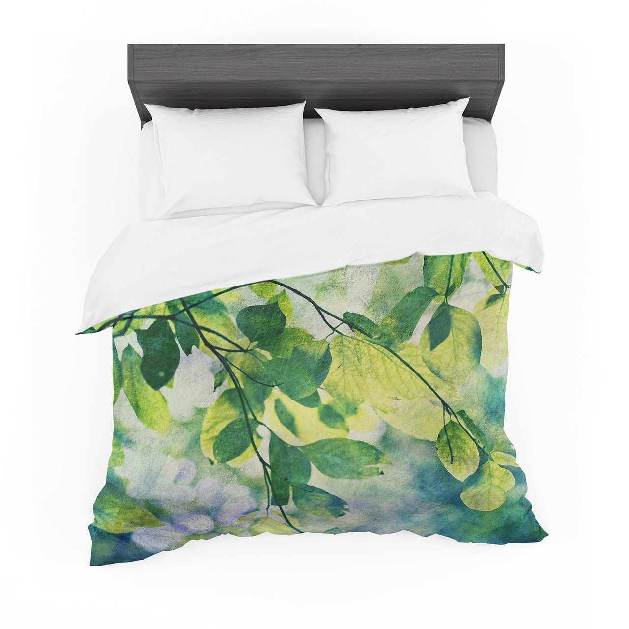 Sylvia Cook ‘Leaves’ Teal Green Featherweight3D Customized Duvet Cover Bedding Sets