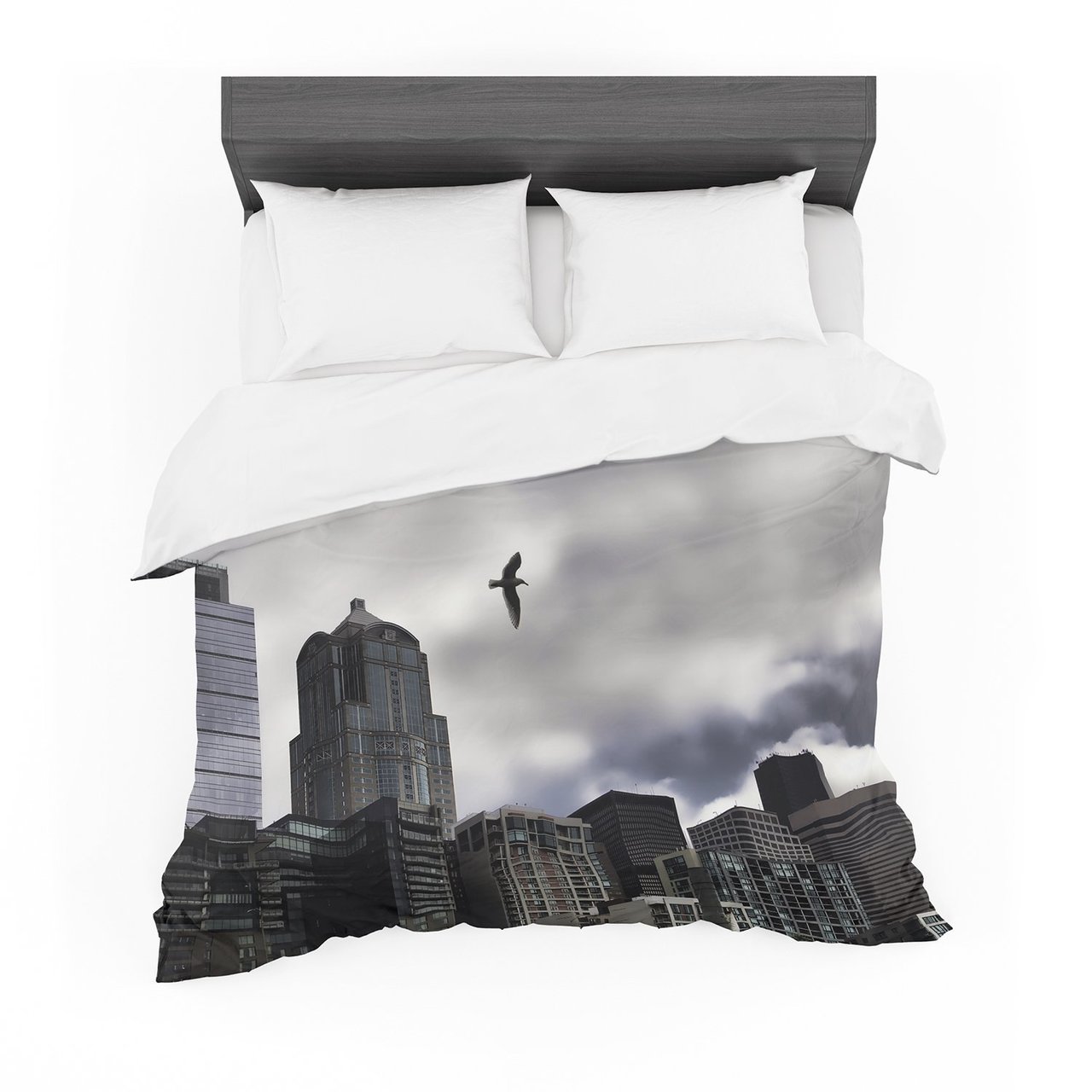 Sylvia Cook ‘Seattlekyline’ City Clouds Featherweight3D Customized Duvet Cover Bedding Sets