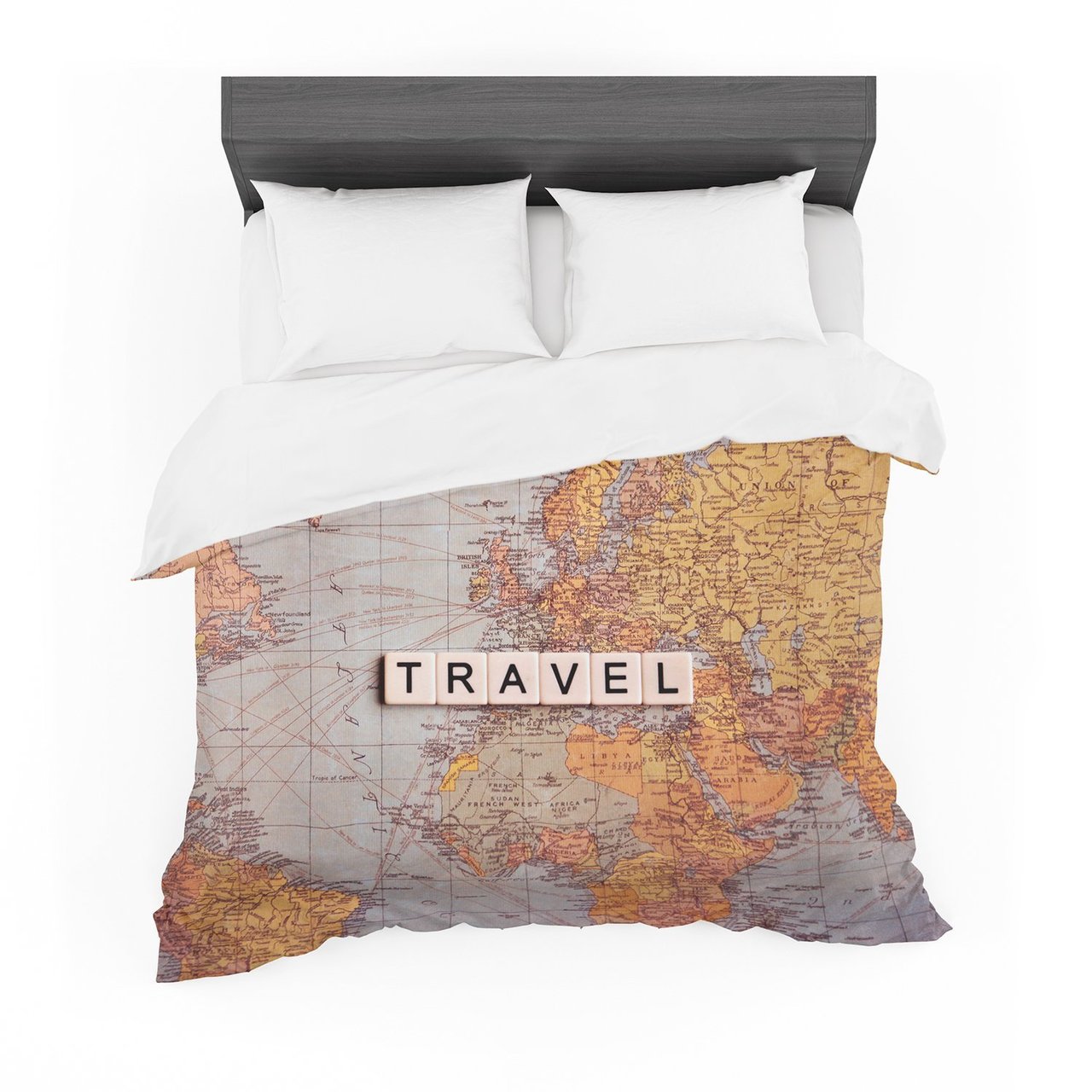 Sylvia Cook ‘Travel Map’ World Featherweight3D Customized Duvet Cover Bedding Sets