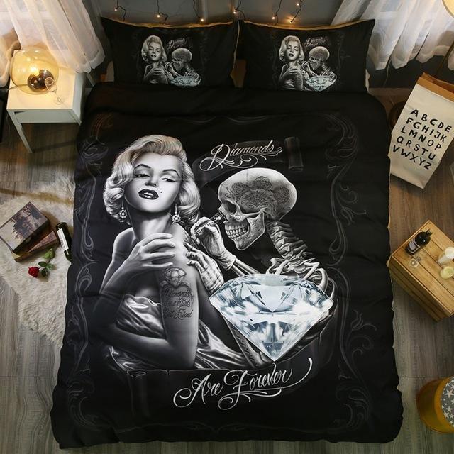 Tattooed beautySkull Printed3D Customized Duvet Cover Bedding Sets