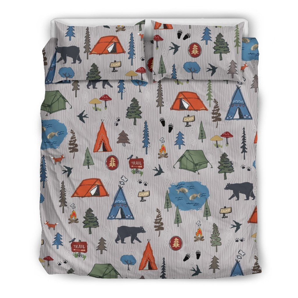 Tents and Bears Camping 3D Customized Duvet Cover Bedding Sets