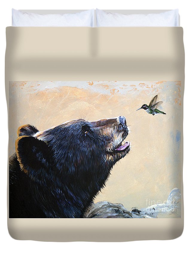 The Bear And The Hummingbird 3D Customized Duvet Cover Bedding Sets