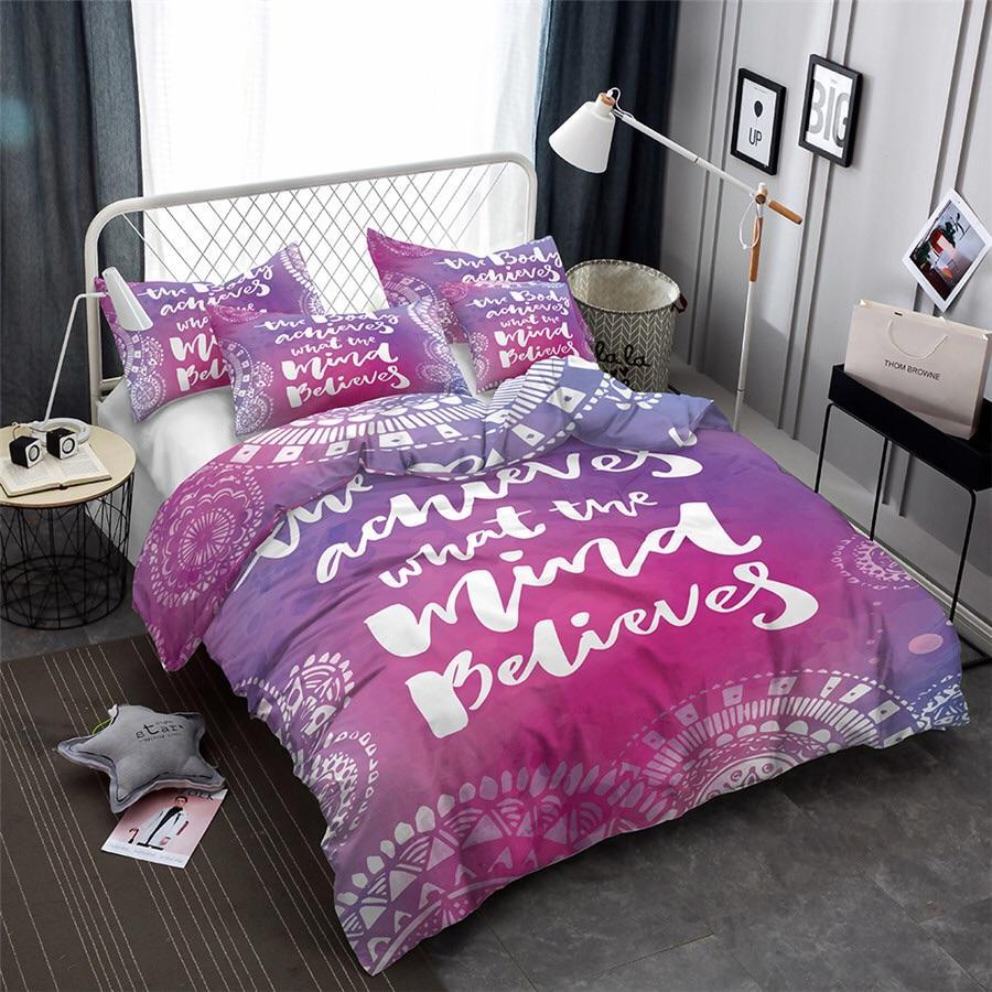 The Body Achieves What The Mind Believes 3D Customized Duvet Cover Bedding Sets