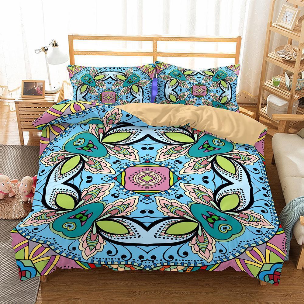 Theme 3 Piece Bohemiantyle Printed uitable for Allizes of Household Itemss3D Customized Duvet Cover Bedding Sets