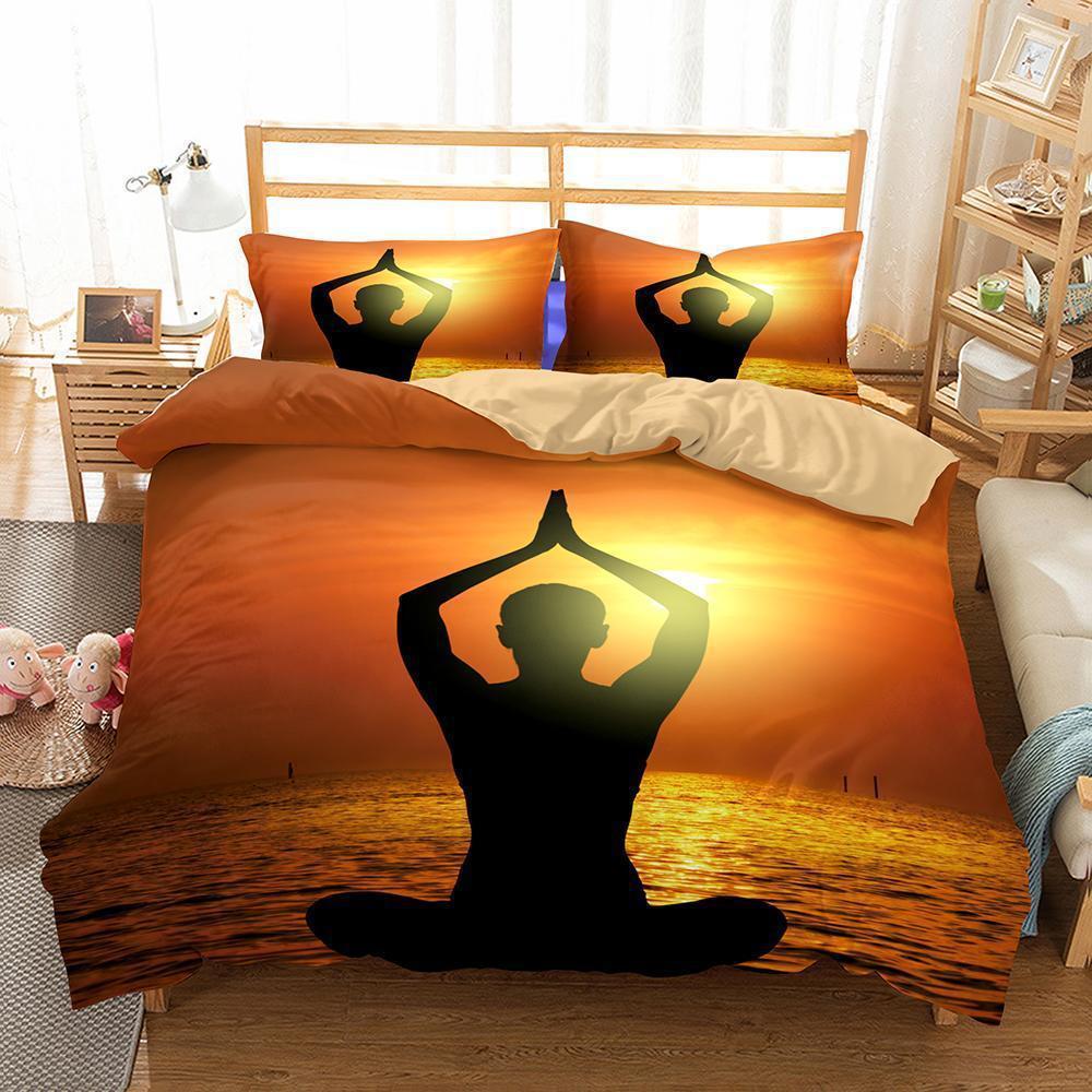 Theme Yoga Zen Print Homeupplieset of 3 Variousizess3D Customized Duvet Cover Bedding Sets