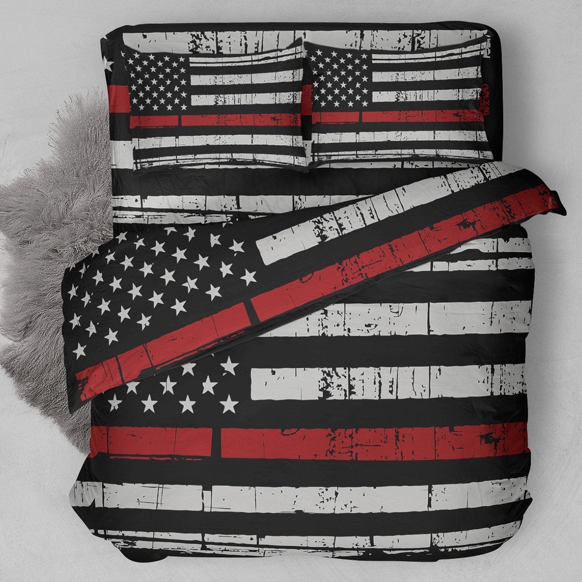 Thin Red Line Firefighter Bedding Set NEW