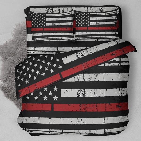 Thin Red Line Firefighter NEW 3D Customized Duvet Cover Bedding Sets