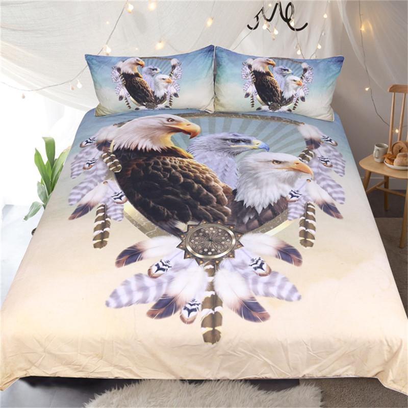 Three Eagles Dreamcatcher 3D Customized Duvet Cover Bedding Sets
