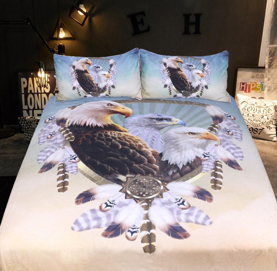 Three Eagless3D Customized Duvet Cover Bedding Sets