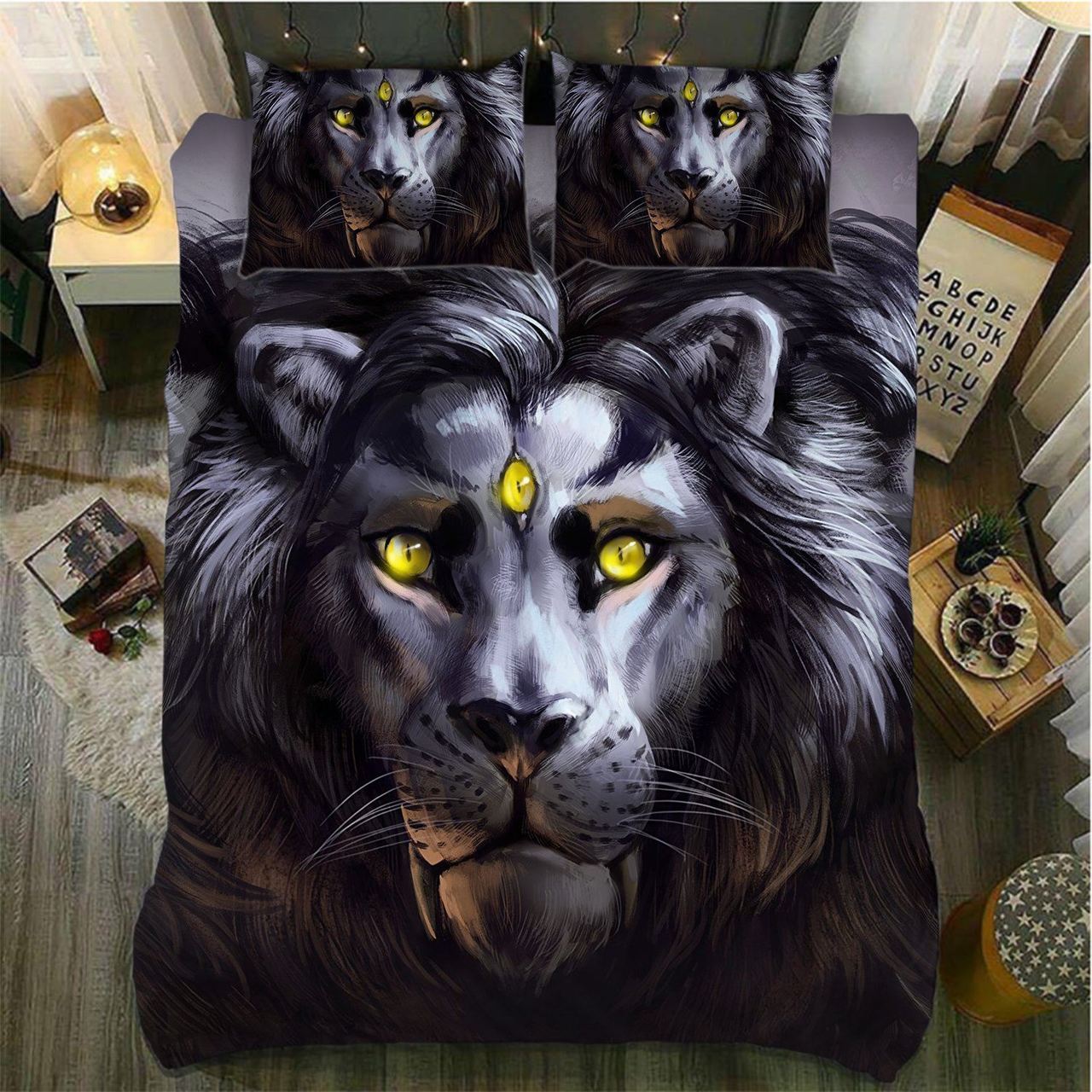 Three Eyed Lion3D Customized Duvet Cover Bedding Sets