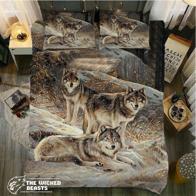 Three Wolfnowfall3D Customized Duvet Cover Bedding Sets