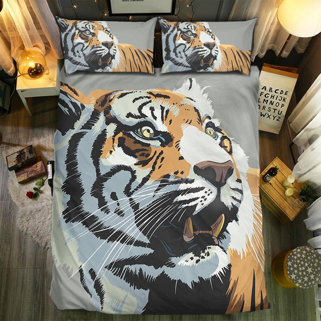 Tiger 093D Customized Duvet Cover Bedding Sets
