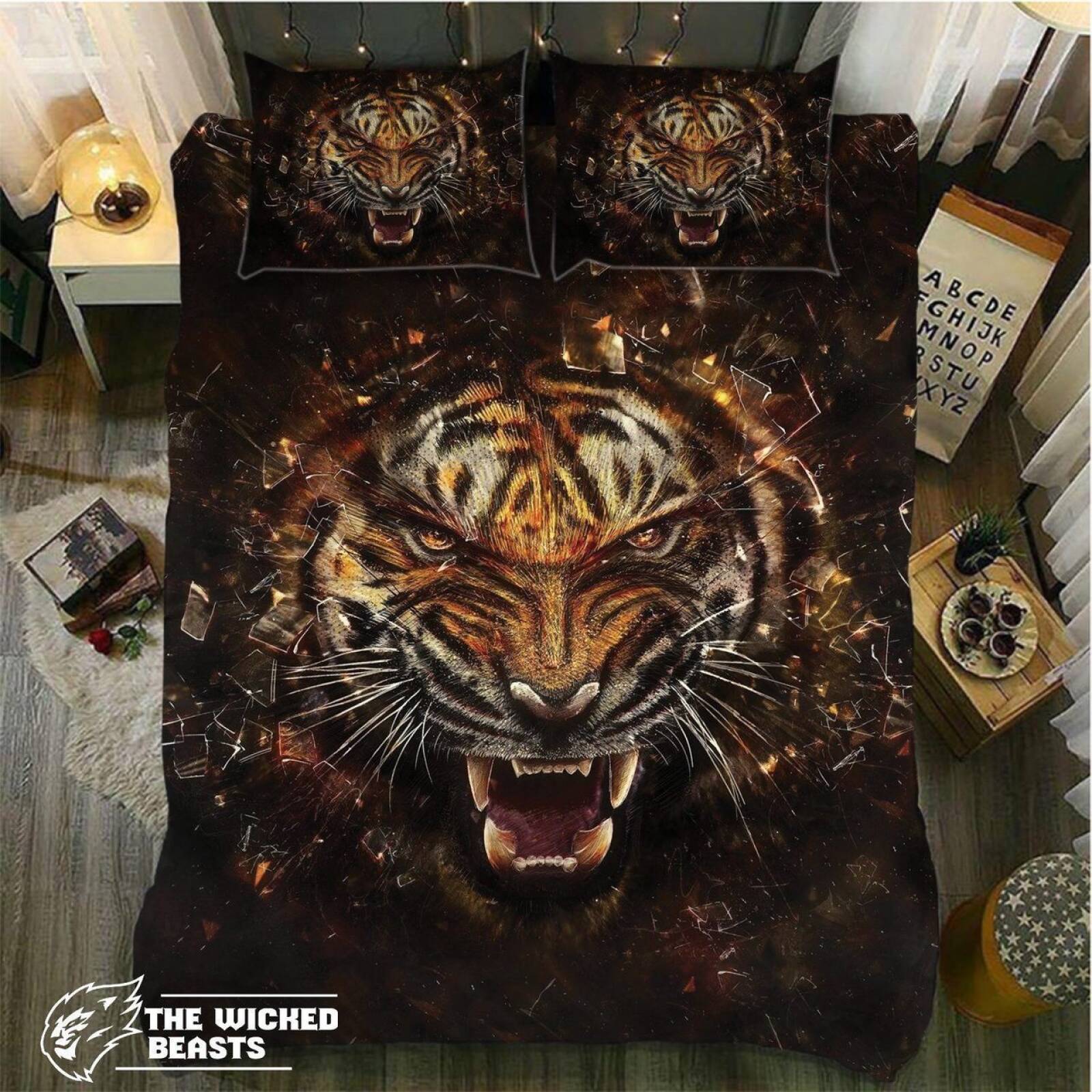 Tiger Break Glass3D Customized Duvet Cover Bedding Sets